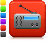 radio icon on square internet button