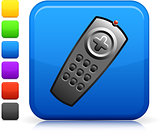 remote control icon on square internet button