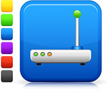 internet router icon on square internet button