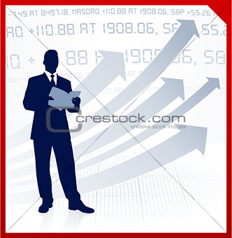 businessman with a book on corporate finance background