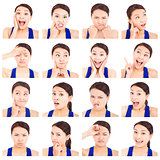 asian young woman facial expressions