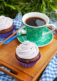 Cupcake and cup of coffee