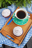 Cupcakes and cup of coffee
