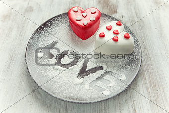 Heart cup cake