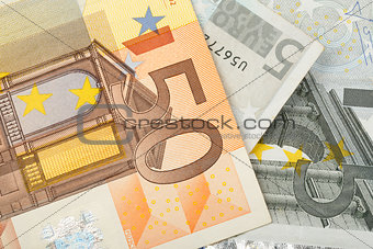 detail of euro money banknotes
