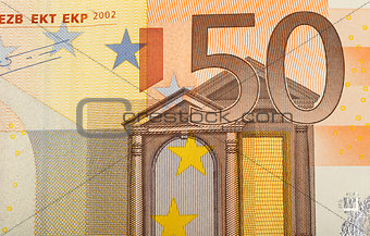 detail of euro fifty money banknote