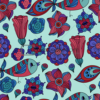 vector seamless spring floral pattern