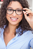 Woman Girl Wearing Geek Glasses