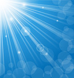 Abstract blue background with  lens flare