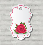 Elegant card with red rose for Valentine Day
