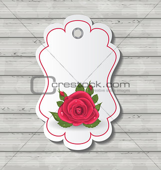 Elegant card with red rose for Valentine Day