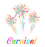 Sketch abstract colorful exploding firework for Carnival party 