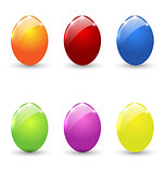 Easter set colorful eggs isolated 