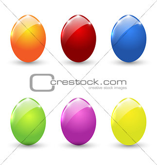 Easter set colorful eggs isolated 