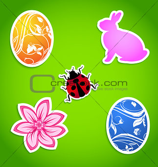 Set of Easter colorful elements