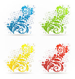Four seasonal floral colorful set isolated