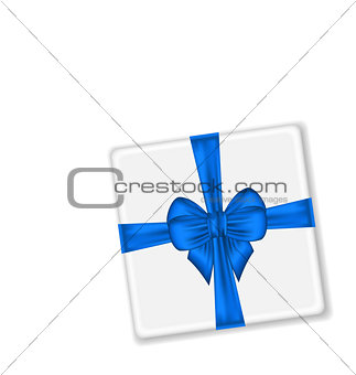 present with blue bow for your holiday