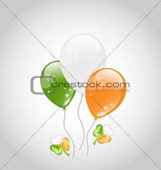 Irish colorful balloons with clovers for St. Patrick's Day