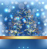 Celebration card with abstract Christmas floral tree