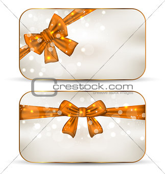 Group of beautiful cards with gift bows