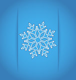 Template frame design with christmas snowflake - vector
