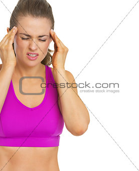 Young woman having headache