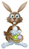 Easter bunny with chocolate eggs