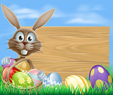 Easter eggs basket rabbit
