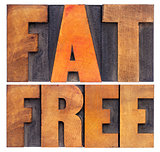 fat  free words in wood type