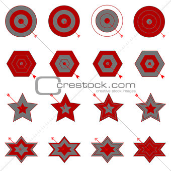 Create target and arrow icons on white background