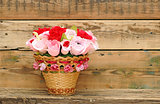 Paper flower in a basket