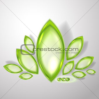 Abstract eco background with transparent leaves