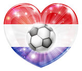 Netherlands soccer heart flag
