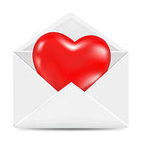 White Envelope With Red Heart