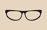 Black cat eyes vector glasses with thick holder