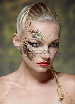 creative make-up on female visage 