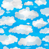 Spring seamless pattern wuth clouds 