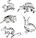 animals in tribal style