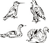birds in tribal style