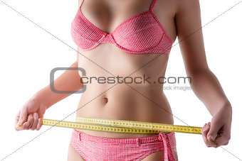 Measuring tape around belly