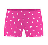 Mens boxer shorts with white hearts