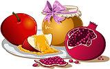 Honey Apple And Pomegranate For Rosh Hashanah