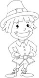 Settler Boy For Thanksgiving Coloring Page