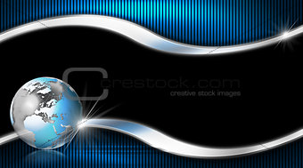 Blue and Metal Business Card