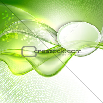 Abstract green waving background 