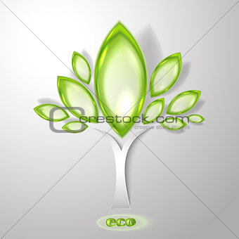 Abstract tree with transparent leaves