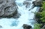 Summer mountain river waterfalls