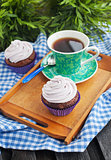 Cupcake and cup of coffee