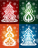 collection of lacy trees vector winter
