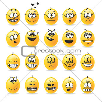 vector smiley emotions moods